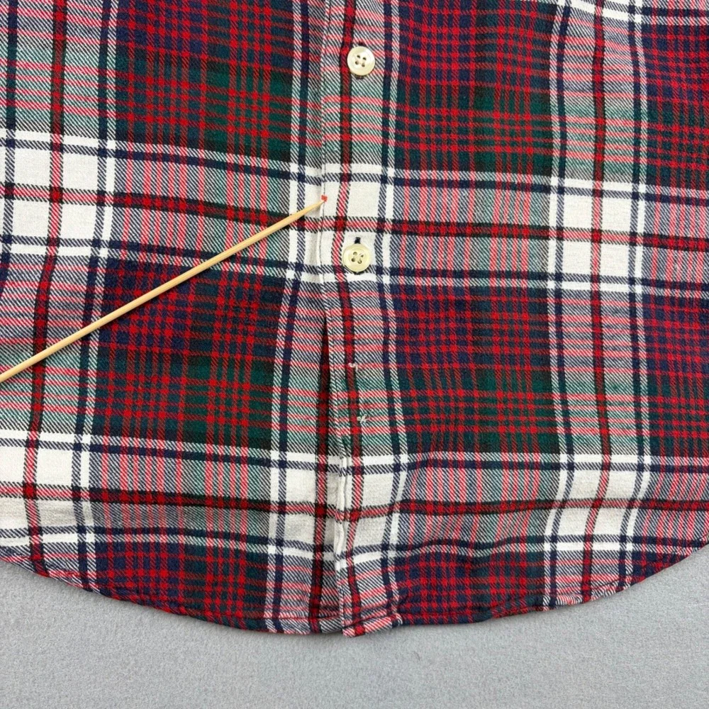 VTG J Crew Oarsman Mens Medium Red Plaid Long Sleeve Flannel Shirt Cotton